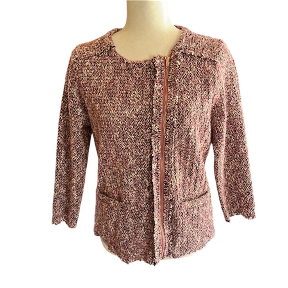 a.n.a. A New Approach Rough Spun Asymmetrical Zipper Jacket Sweater Size L